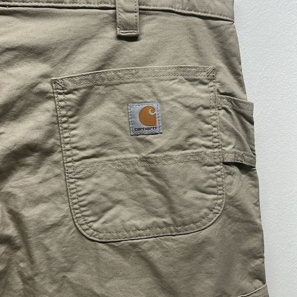 Carharatt Work Short Shorts Canvas Utility Khaki Light Tan Brown Mens Size 38 - Picture 5 of 7